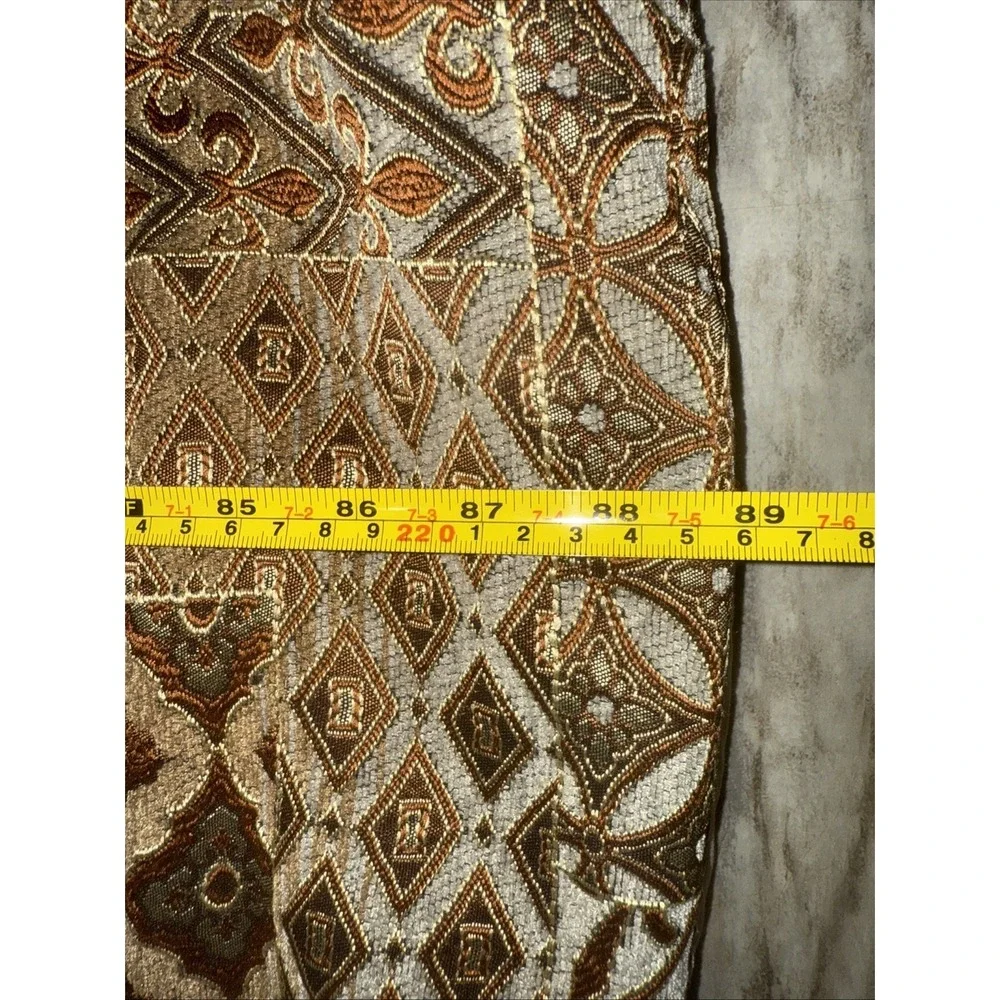 Vintage Brocade Fabric Bedspread Queen Shams Decorative Pillows Gold Tan Browns
